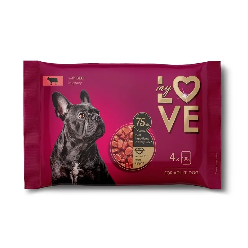 My Love - Hrana umeda completa pentru caini - Vita- Set 4x85g
