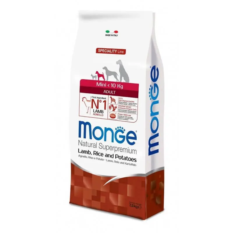 Monge Natural Superpremium Monoprotein Adult Mini - Miel si Orez - 7.5kg