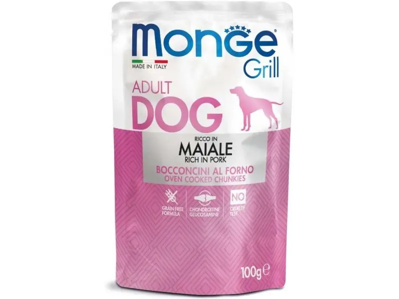 Monge Grill Chunkies - Hrana umeda super-premium - Porc - 100g