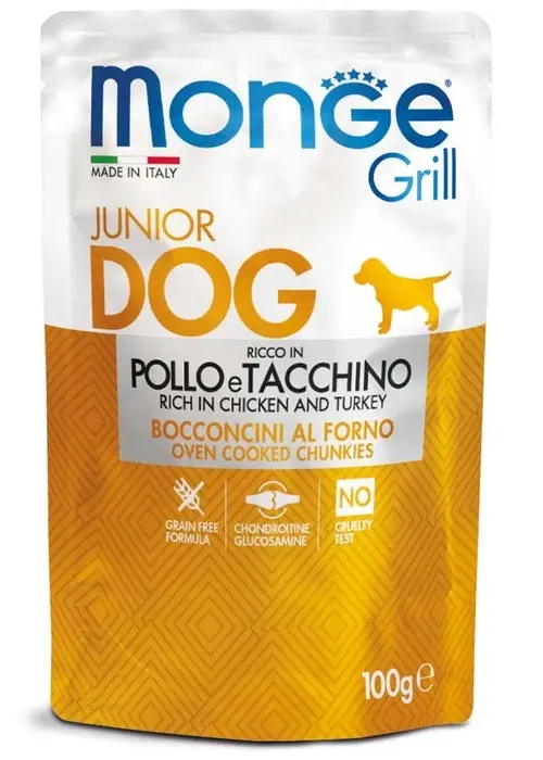Monge Grill Junior - Hrana umeda super-premium - Pui si Curcan - 100g