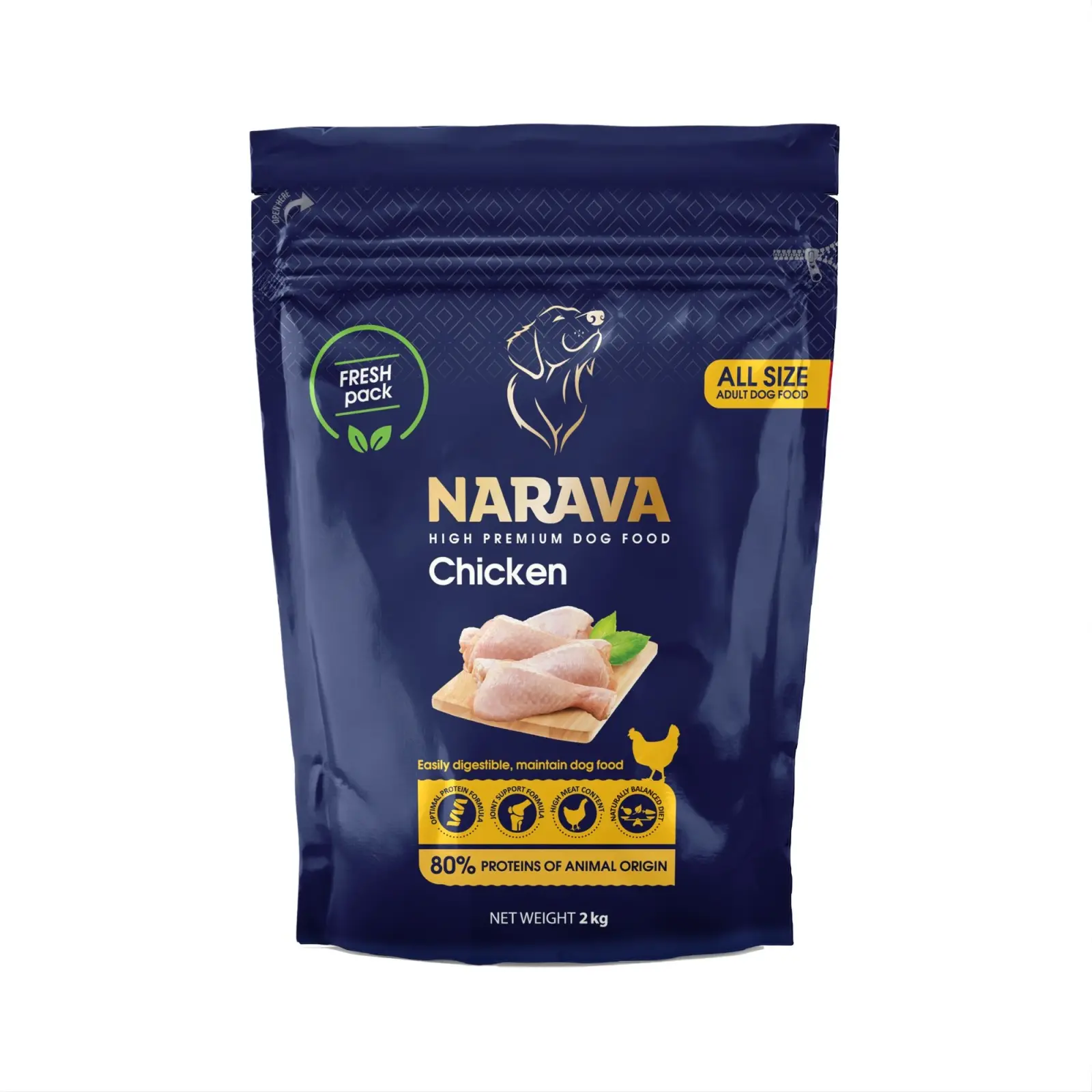 Narava Adult All Size - Hrana uscata premium - Pui - 2kg