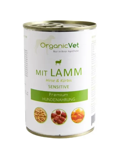 OrganicVet Sensitive - Miel, dovleac si mei - 400g