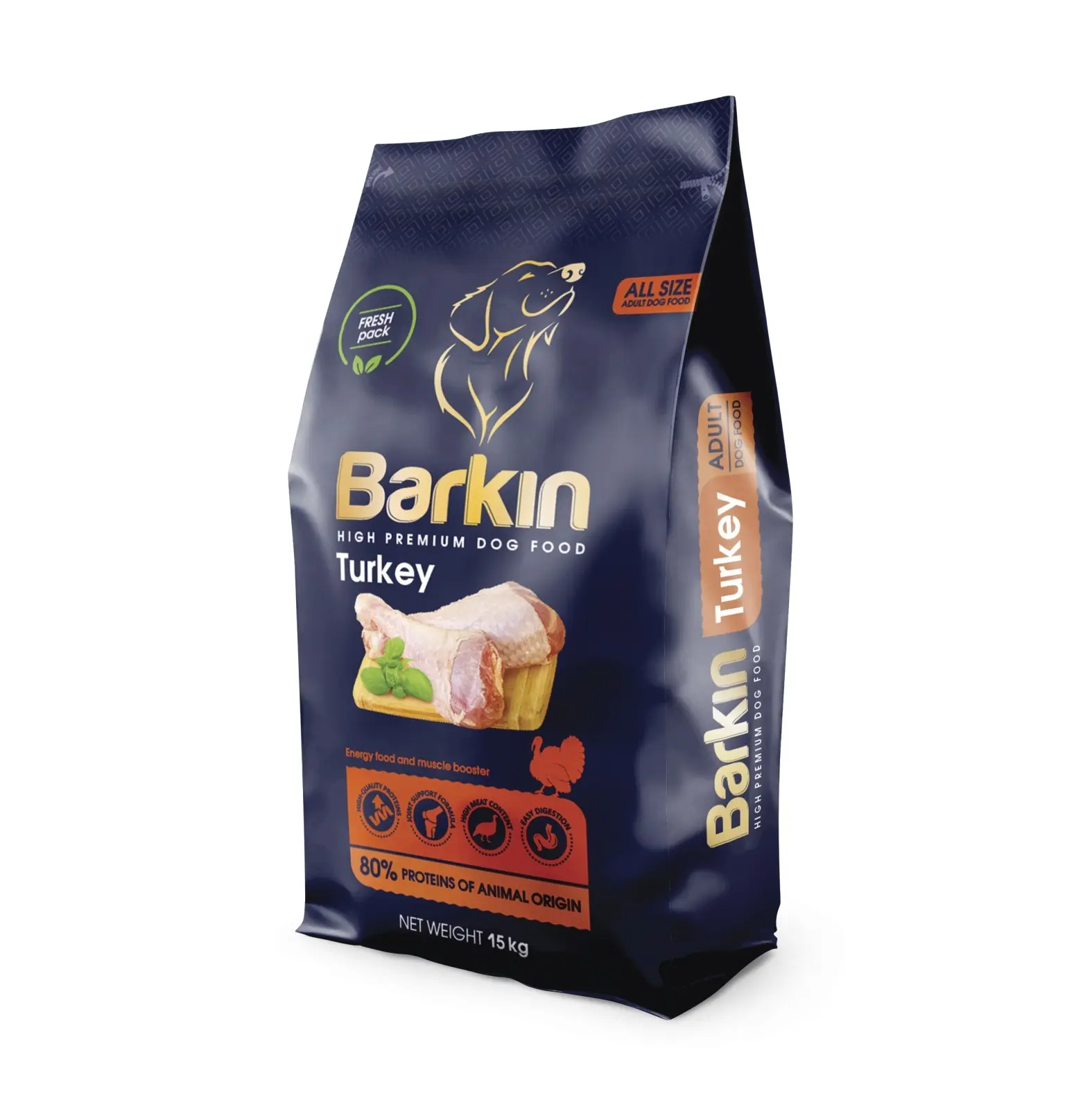 Barkin Adult All Size - Hrana uscata premium - Curcan - 15kg