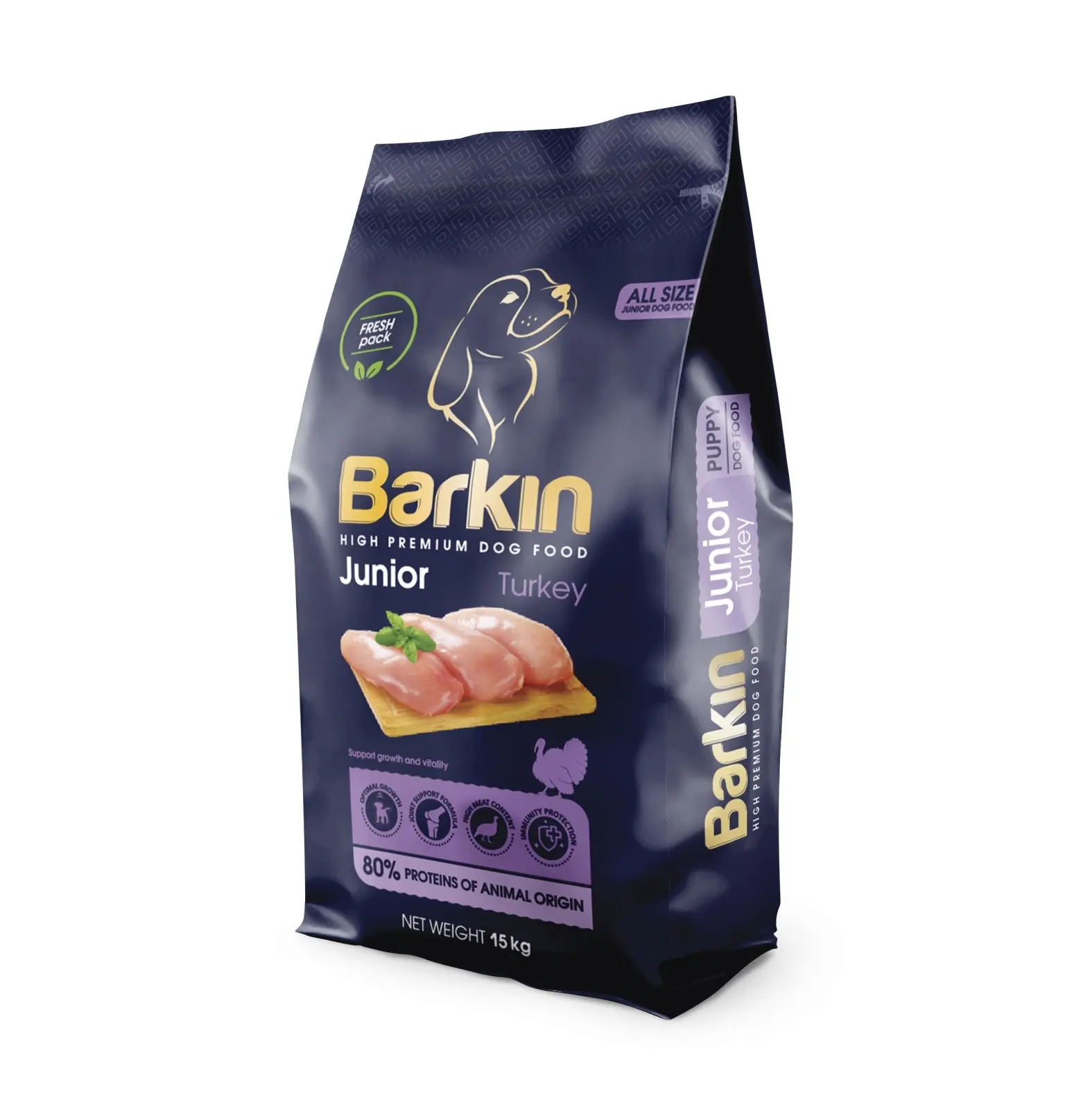 Barkin Junior All Size - Hrana uscata premium - Curcan - 15kg