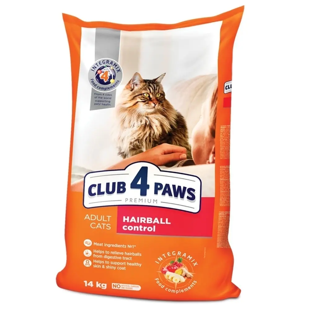 Club 4 Paws Cat Hairball - Hrana uscata premium - Pui - 14kg