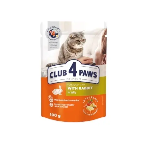 Club 4 Paws Cat - Hrana umeda premium - Iepure - 100g