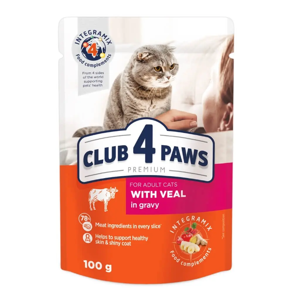 Club 4 Paws Cat - Hrana umeda premium - Vitel - 100g