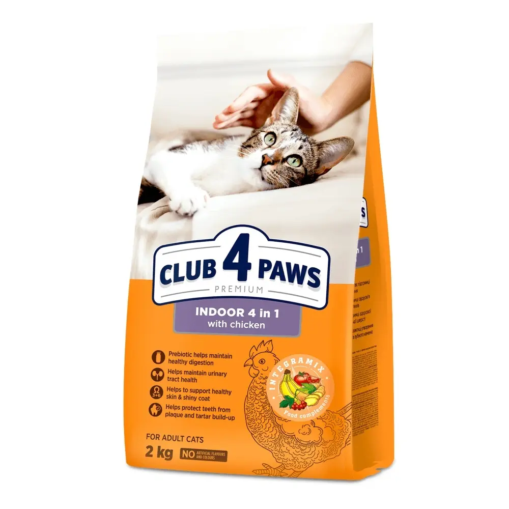 Club 4 Paws Cat Indoor - Hrana uscata premium - Pui - 2kg