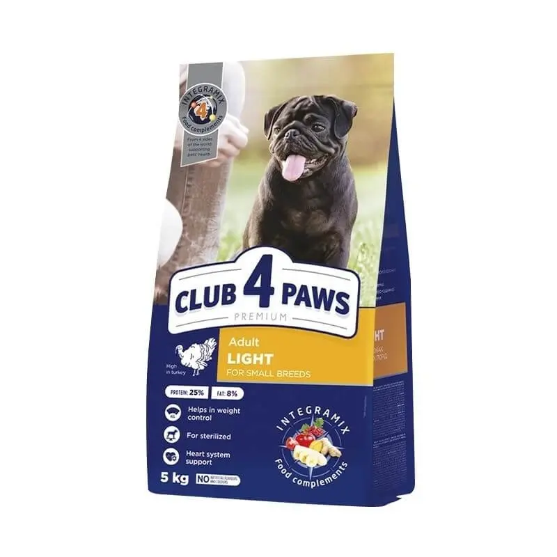 Club 4 Paws Light Adult Mini - Hrana uscata premium - Curcan - 5kg