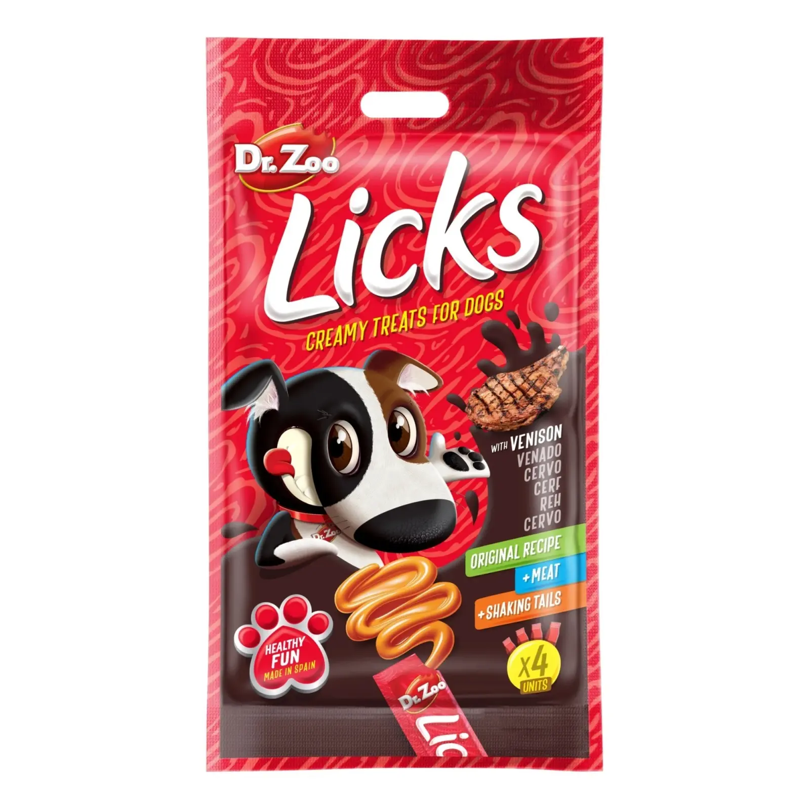 Dr. Zoo Licks - Snack cremos pentru caini - Vanat - 4 x 15g