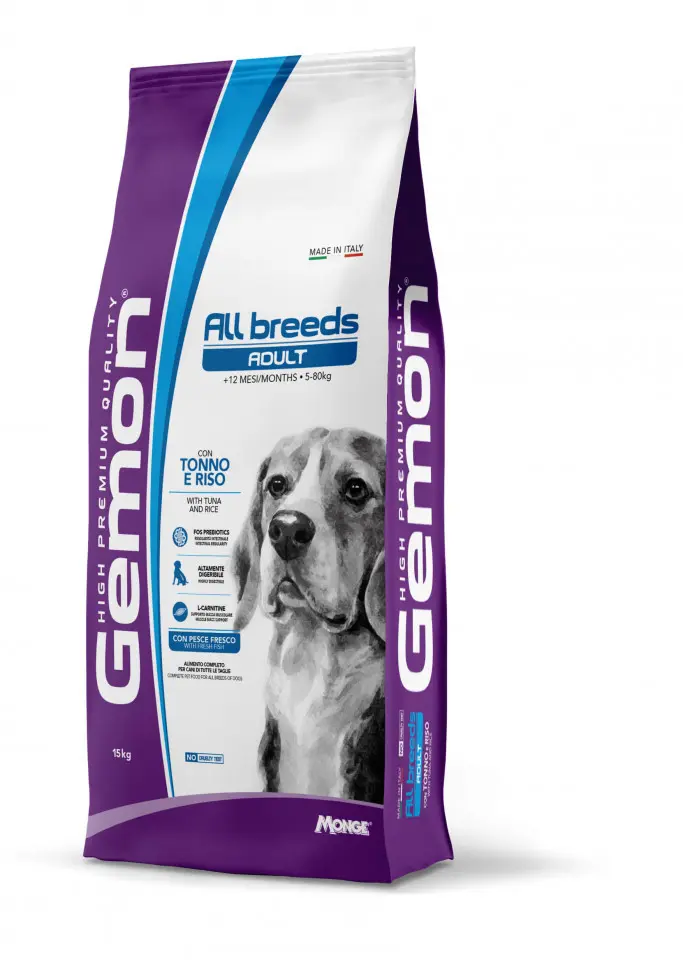 Gemon Adult Mediu - Hrana uscata completa - Ton si Orez - 15kg
