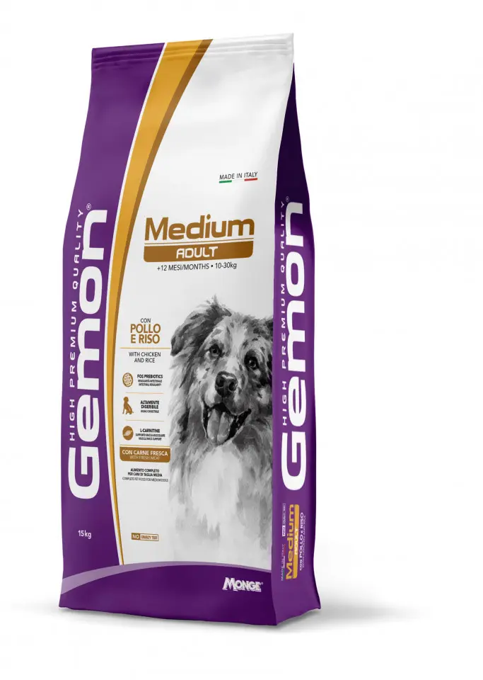 Gemon Adult Mediu - Hrana uscata completa - Pui si Orez - 15kg