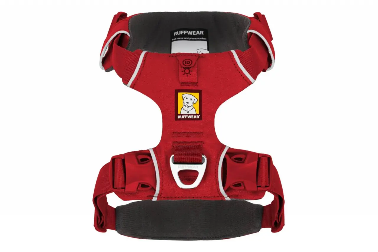 Ham ajustabil Front Range Ruffwear, Red Canyon, confortabil, cu doua puncte de prindere, XS (43-56 cm)