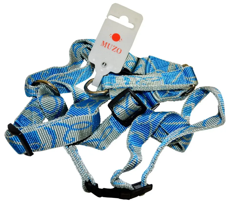 Ham ajustabil din nylon, albastru, usor de curatat, 56-65 cm x 2.5 cm