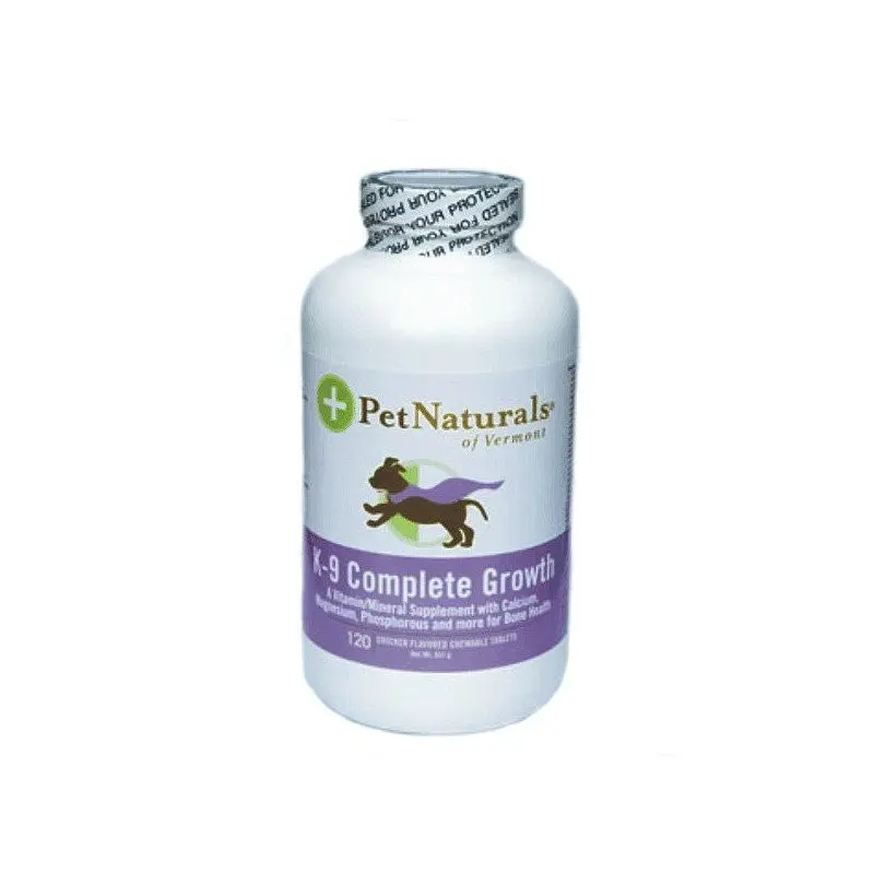 Supliment pentru caini K-9 Complete Growth, 120 tablete, Pet Naturals