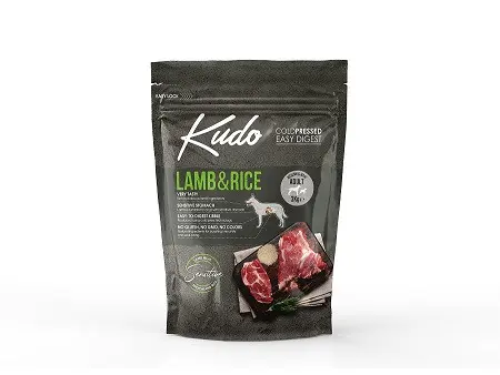 Kudo Adult Mediu-Maxi Sensitive - Hrana uscata, presata la rece - Miel si Orez - 3kg