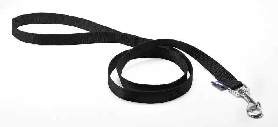 Lesa nylon, neagra, ideala pentru plimbari zilnice, lungime 100 cm, pentru caini de talie medie si mare