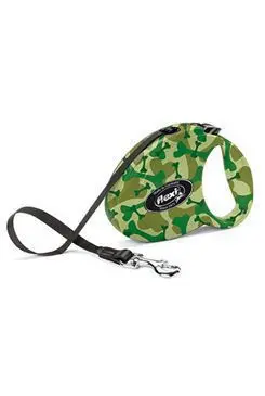 Lesa retractabila, cu banda - Flexi New Classic - S (12kg) - Camuflaj