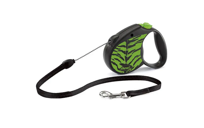Lesa retractabila Flexi, Tiger, lungime 5 m, pentru caini cu greutate de pana la 12 kg