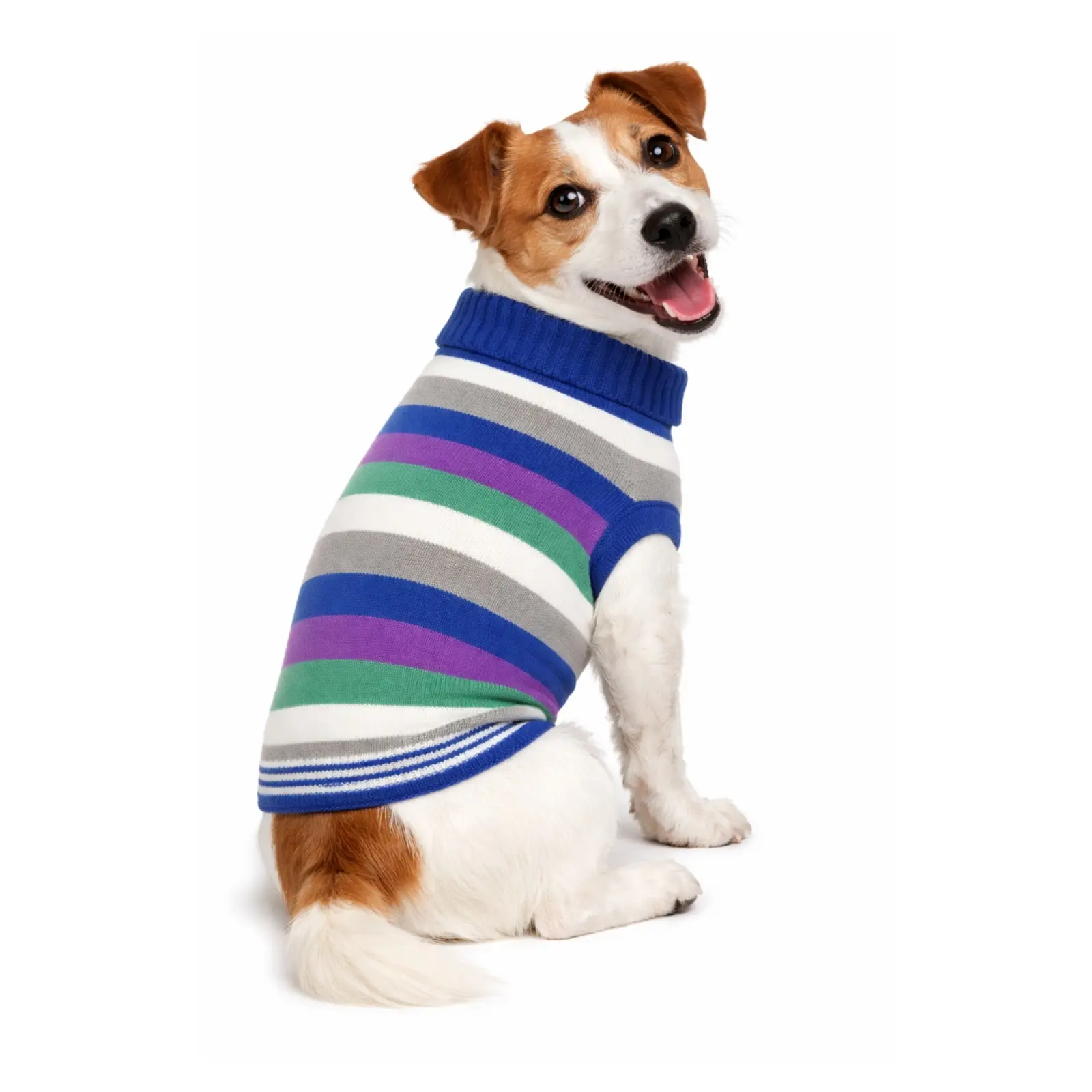 Pulover cu dungi tricotat pentru caini - 3XL