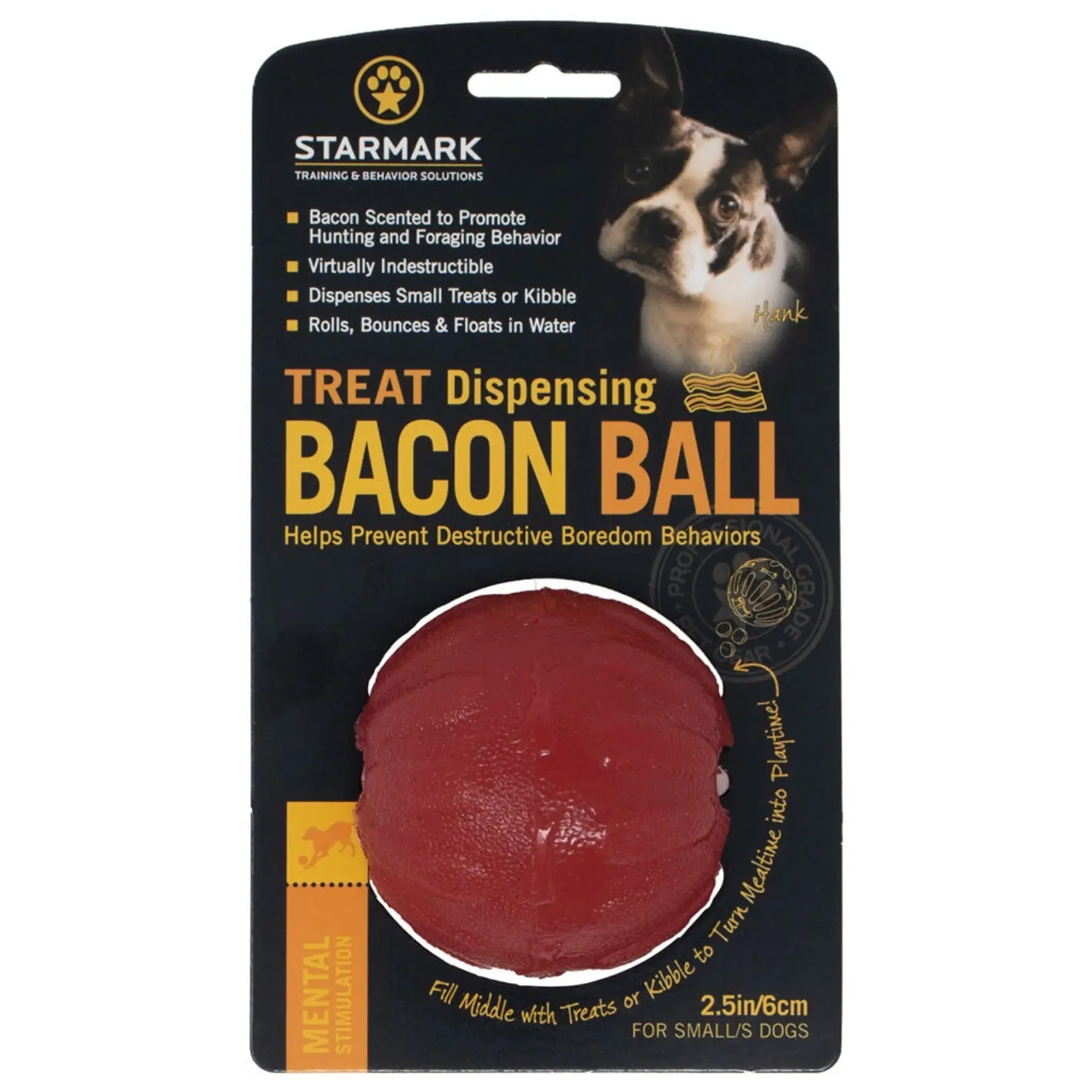 Starmark Bacon Ball - Jucarie Interactiva pentru Caini - S