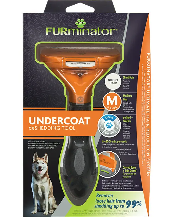 Trimmer Furminator pentru caini: blana scurta, marimea M