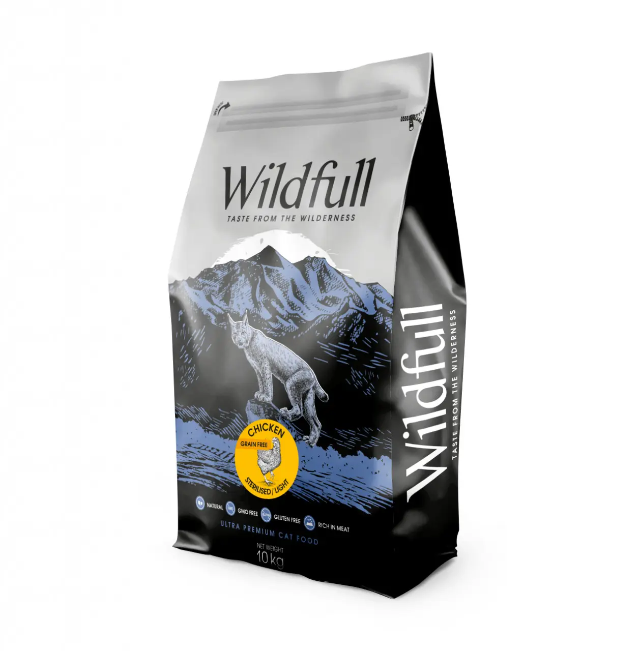 Wildfull Cat Sterilized, Light - Hrana uscata ultra-premium - Pui - 10kg