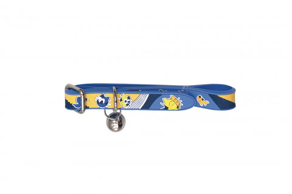 Zgarda pisici, cauciuc - Albastru