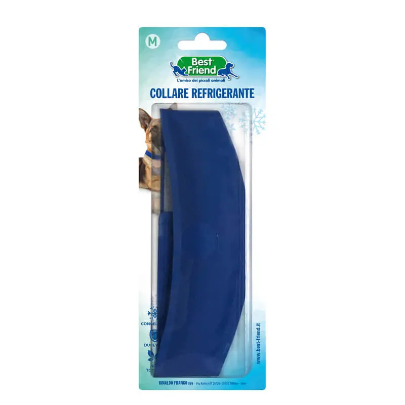 Zgarda racoritoare, albastra, din nylon umpluta cu gel Non Toxic, 46-56 cm