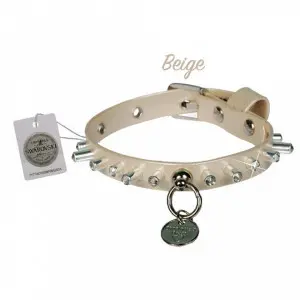 Zgarda caini, crem, decorata cu tinte si pietre Swarovski, 25 cm