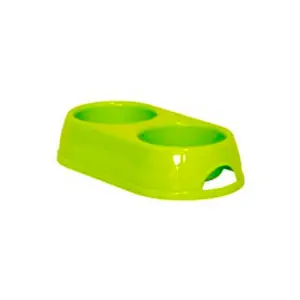 Castron plastic dublu caine 2 x 0.23L verde