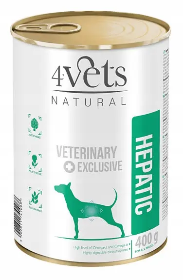 Dieta veterinara Hepatic Support pentru caini 4VetS, Pachet 5 X 400 g