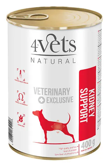 Dieta veterinara pentru caini Kidney Support 4Vets Natural, 6 x 400g