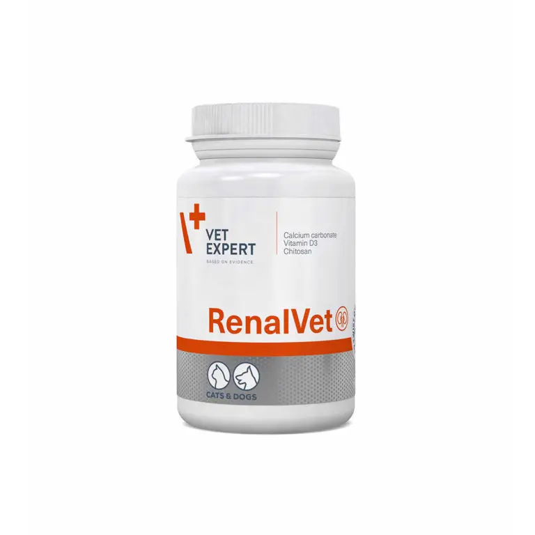 Supliment pentru caini si pisici cu insuficienta renala cronica Vet Expert RenalVet Twist-Off, 60 capsule