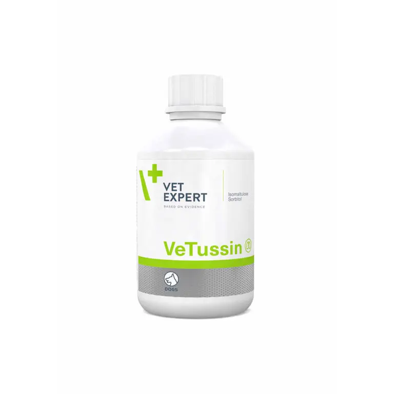 Sirop anti-tusiv pentru caini Vet Expert Vetussin, 100 ml: cu vitamine, extracte naturale