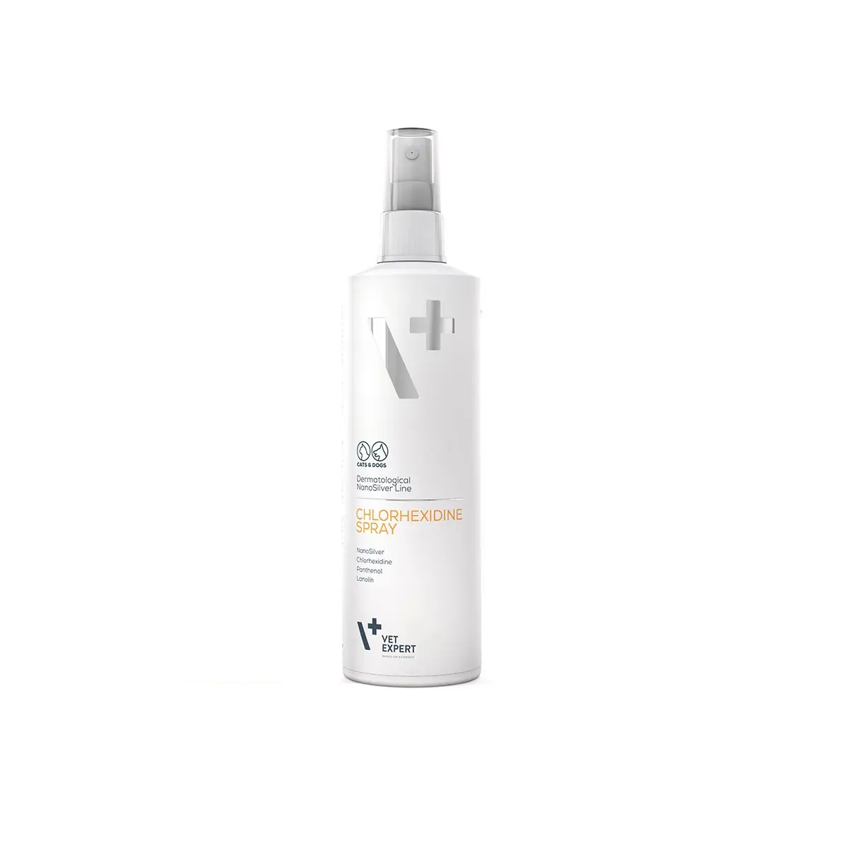 Spray pentru tratamentul dermatitelor locale la caini si pisici Vet Expert Nanosilver Clorhexidina, 100 ml