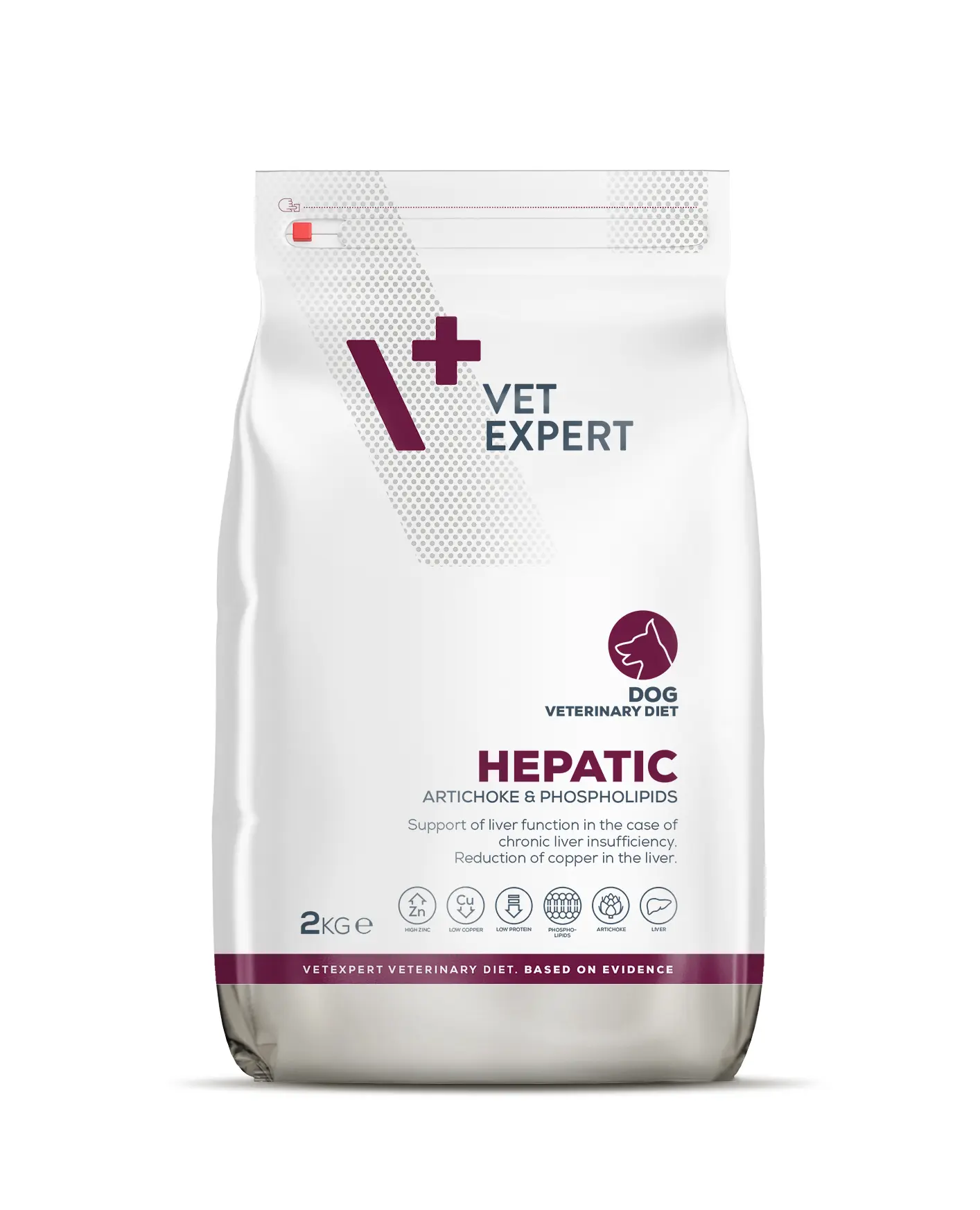 Hrana dietetica pentru caini cu afectiuni hepatice Vet Expert Hepatic Dog, 2 kg
