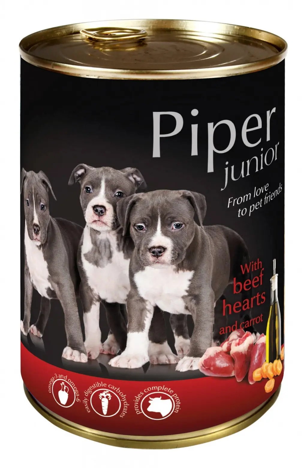Hrana umeda Piper Junior, Inima de Vita si Morcovi, Pachet 5 X 400 g