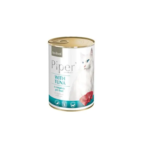 Hrana umeda PIPER CAT STERILISED, carne de ton, Pachet 4 X 400 g