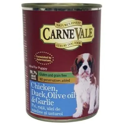 Carnevale Dog Conserva Junior Pui/Rata/Usturoi/Ulei Masline 400 g