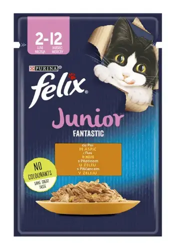 Felix Fantastic Junior Plic Pui in Aspic 85 g