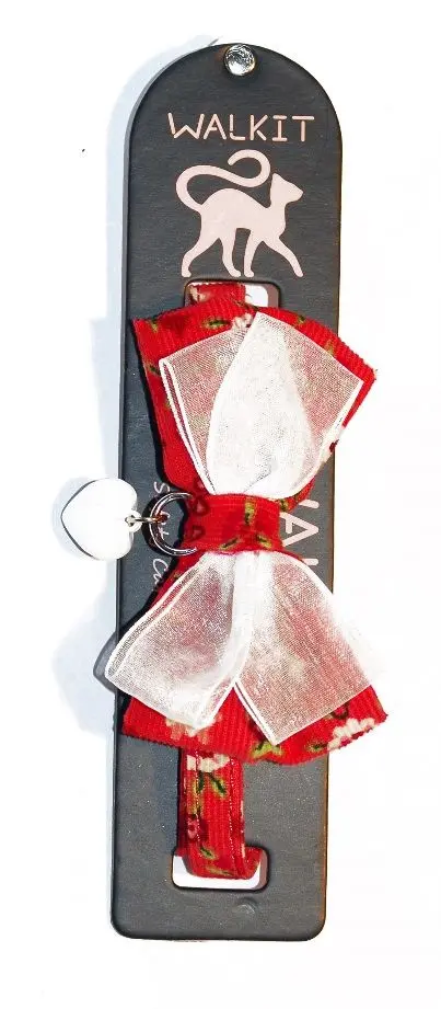 Walkit Zgarda Pisica Corduroy 1.0 X 20-30 cm Rosu