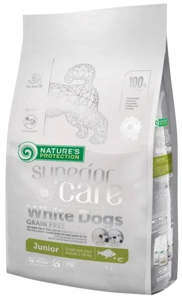Nature's Protection Superior Care White Dogs Grain Free White Fish Junior Small&amp;Mini Breeds 1,5 KG