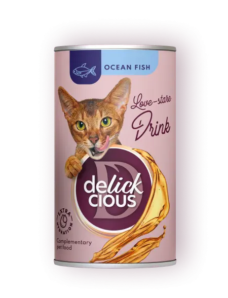 Delickcious Pisica Conserva Bautura cu Peste Oceanic 140 G