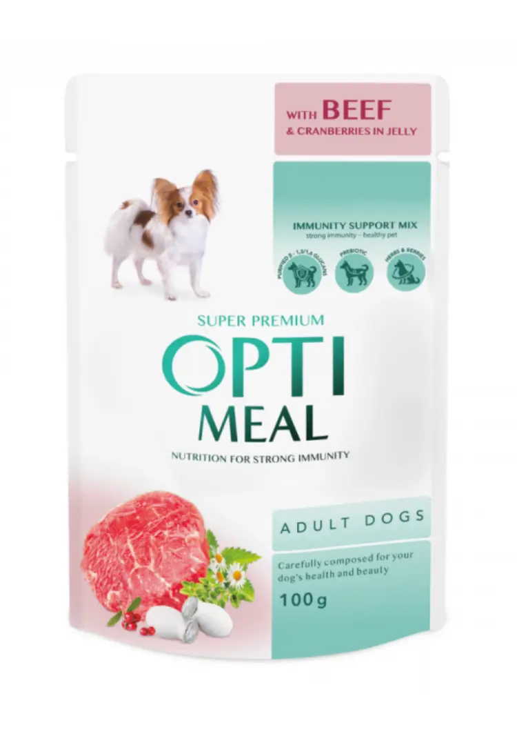 Optimeal Caine Plic Vita Si Merisoare 100 g