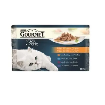 Gourmet Perle Plic Rata/Curcan/Miel/Ton 4 x 85 g