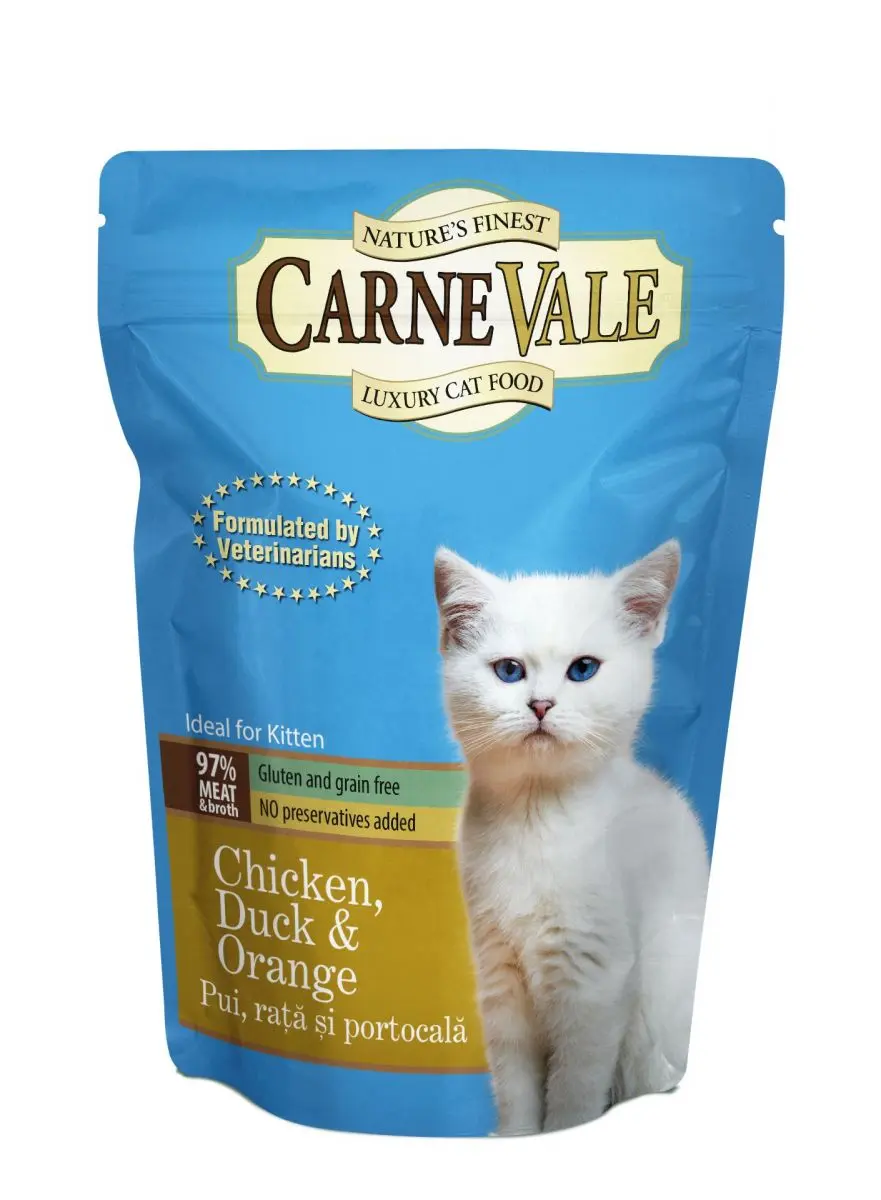 Carnevale Cat Kitten Plic Pui/Rata/Portocala 85 g
