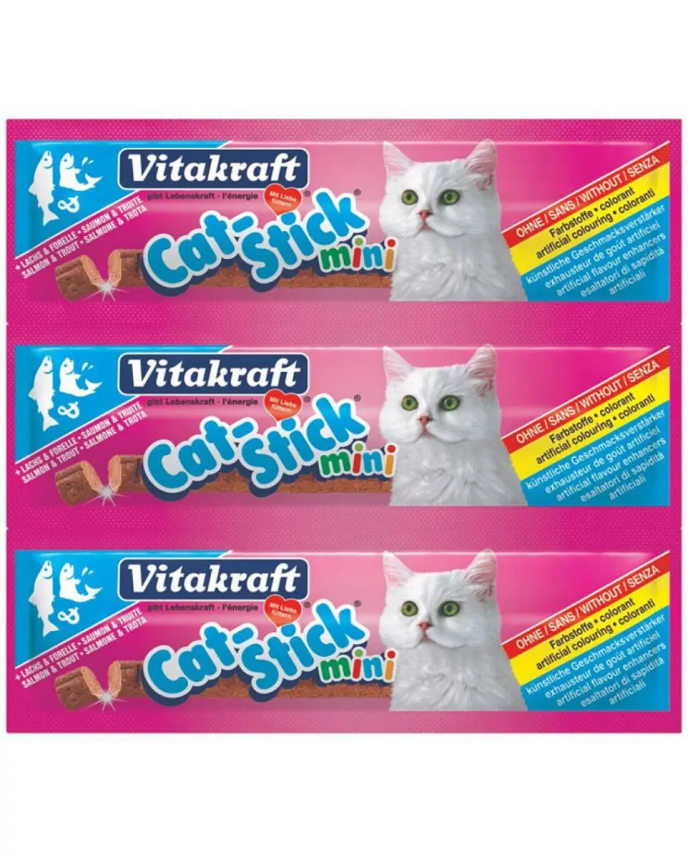 Vitakraft Baton Pisica Mini Somon Si Pastrav 3 Buc
