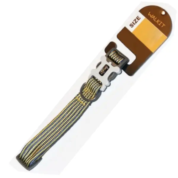 Walkit Zgarda Caine Tubular Multicolor M 2.0 X 35-50 cm Galben/Albastru