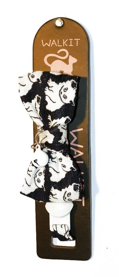 Walkit Zgarda Pisica Canvas 1.0 X 20-30 cm Negru